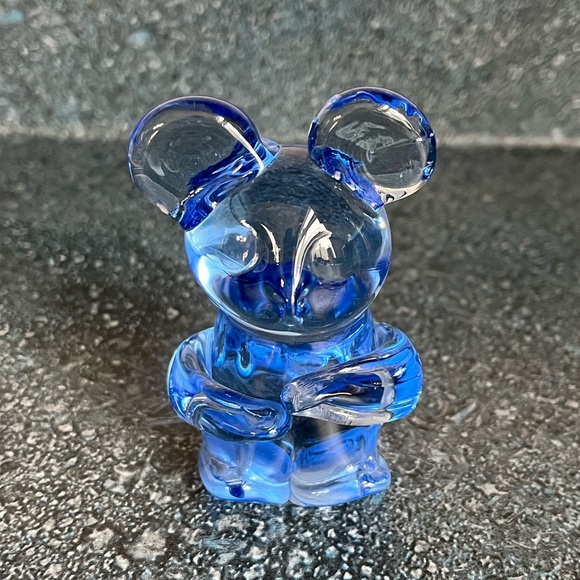 Vintage Action Industries Vintage Blue Glass Koala Bear Figurine Paperweight 3” - Picture 1 of 5